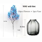 10 Pcs Babys Breath Artificial Flowers Vase Gypsophila Bouquet Silk Blue
