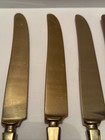 Vintage Dirigold Dirilyte Goldware Flatware Dinner Knives Lot Of 5  a 