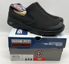 Skechers Women s Black Slip On  Slip Resistant Shoes 9 5 Wide New  shipsfast