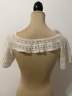 Antique Edwardian Hand Crocheted Lace Collar Bertha Style Detachable Yoke C 1900