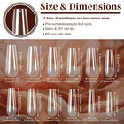 600 Pcs Long Coffin Fake Gel Nail Tips Full Cover Clear Acrylic False Ballerina 