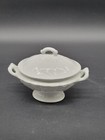 Antique Oval English White Ironstone Tureen With Lid Wheat Baker   Co  England 
