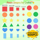 1600pcs Foam Stickers 8 Colors Foam Shape Stickers For Kids Crafts Self Adhesive