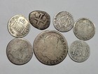 Mexico Spanish Colonial Silver Coins 7x Lot Genuine Colonial Age Silver  k423