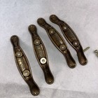 4 Vintage Brass Low Profile Wall Mount 4   coat   Hat Hook Two-prong