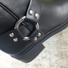 The Drop Rocky Harness Ankle Boots Sz 6 5 Black Moto Studded O-ring Mid-calf