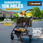 Upgraded Folding Shopping Cart With Wheels  75lbs Collapsible Grocery Cart Wi   
