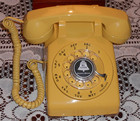 Excellent Vintage Western Electric Yellow Classic Rotary Dial Desk Phone  Works 
