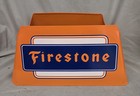 Vintage Metal Firestone Tire Rack Service Station Display Sign Orange Blue White