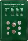 Set Of 8 Yemen Coins Dated 1980 s In Info Card W stamp   Postmark