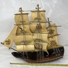 Vintage Mid Century    Wooden Mayflower Sailboat Ship Model Made In Holland   