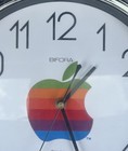 Vintage Apple Computer Clock Rainbow Logo Bifora Wall Clock Working