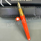 Montblanc M Marc Newson Red Resin Gold Trim Magnetic Cap Fountain Pen Vip Gift