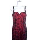 Vintage 90 s Steppin  Out Red   Black Gown Gothic Prom Dress