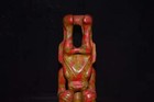 Chinese Red Turquoise Hand Carved Exquisite Figure Statue 3349