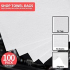 White Microfiber Cleaning Cloths  100 Pack Shop Towels Rags  Bulk Absorbent Lint