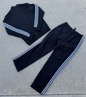Adidas Essentials 3 Stripes Tracksuit Set Black Jacket Men   s Size Medium   Large