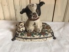 Antique Rare Hubley Cast Iron Fido Dog On Pillow Bank  32 Early 20 s With Puppy