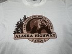 Vintage Alaska Highway Shirt Mens Large Bear Canada Souvenir Travel 80s Usa