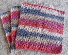 Set Of 3 Handmade Crochet Cotton Dishcloths  Washcloths   8   8  Beach House