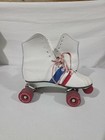 Vintage Official Roller Derby Skates White Blue Red Urethane Wheels Size 5