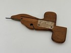 Vtg Antique Wood Shuttle Punch Sliding Needle Weaving Rug Hooking Tool