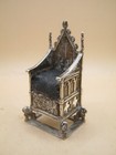 London 1901 Sterling Silver Pin Cushion Of The Coronation Chair - St Edwards