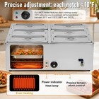 Stainless Steel Commercial 6   pan 48qt Food Warmer Steam Table 1500w Temp Control