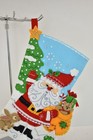 Sequence Christmas Stocking 18    Retro Holiday Santa Felt Completed Bucilla
