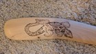Wooden Australian Boomerang Souvenir With Lizard Animal Design