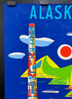 Original Vintage Travel Airline Poster Alaska Fly Northwest Orient Airlines 1952
