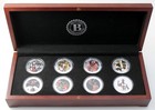 2023 Highland Mint Michael Jordan Collection 8-coin Set 39mm Silver W  Case Coa