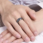 Hawaiian Koa Wood Tungsten Rings For Men  Blue Opal Wedding Band  Comfort Fit  S