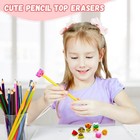 Pencil Top Erasers For Kids - 50 Pack Assorted Cute Fruit Animal Cap Erasers    