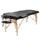 Open Box - Portable Black Massage Table W Tilt Backrest And Bolster