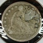 1858  p  Seated Liberty Half Dime - Good vg Details - Free Shipping