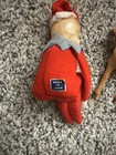 Vintage 1950s Red Knee Hugging Elf Pixie Christmas Decoration With Fawn Japan