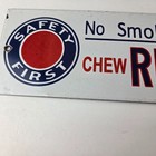 Vintage Red Man Chew Sign - Porcelain Tobacco Gas Advertisement Display Sign
