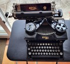 Antique Royal 10 Typewriter 1920s 1930s Dual Beveled Glass Black Keys Sold As Is