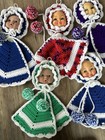 Vintage Crocheted Baby Doll Rubber   Plastic Head Lot Of 5
