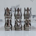 Vintage Soviet Tea Glass Holders Set Of 6 Armudu Podstakannik Metal Ornate Ussr