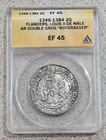 1346-1384 2g Flanders Louis Ii De Male Ar Double Gros Botdraeger Coin Anacs Ef45