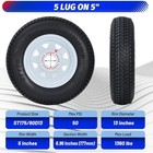 2 Pack St175 80d13 Trailer Tires With Rims 175 80 D 13 Lrc 5 Lug On 4 5  6pr
