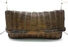 Antique 19th C Chinese Headrest Basket Opium Pillow Basket Handmade Woven Bamboo