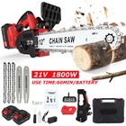 12  Cordless Chainsaw 21v Brushless Electric Handheld Chain Saw W battery chains