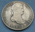 1816 Peru 8 Reales Limae Jp Colonial Silver Coin Ferdinand Vii  lima  8r 