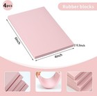 Oopsu 6 Pack Linocut Kit For Printmaking - 4 x6  Rubber 4 x6 -kit  Pink