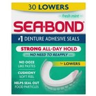  3 Pack  Sea Bond Lower Secure Denture Adhesive Seals  Fresh Mint  30 Count
