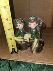 Vintage Pixie Elf  Boys Sitting On Mushrooms