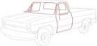 1981-1985 Chevy Gmc Pickup  Truck   Complete Weatherstrip Kit With Chrome